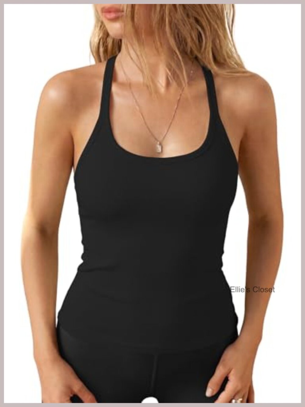 Women's Racerback Tank Top with Built-In Removable Padded Bra
